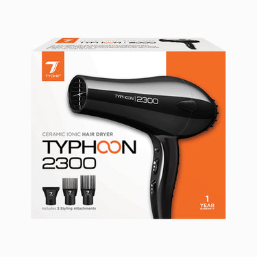 Tyche Typhoon 2300 Ceramic Ionic Hair Dryer Black - ANNS BEAUTY SUPPLY